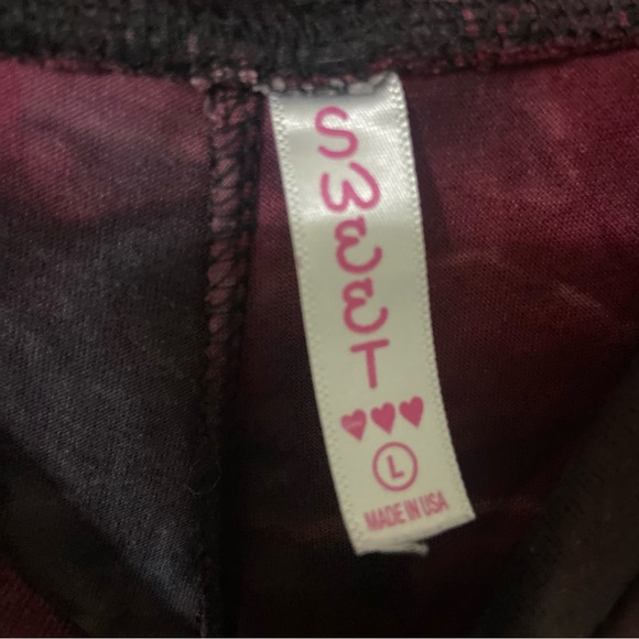 Sweet Girls Red and Black Tie-Dye Kids Skinny Leggings - Picture 2 of 3